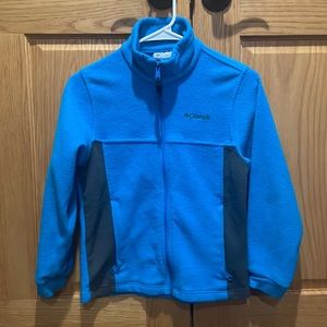 Light blue Columbia zip up sweatshirt with pockets